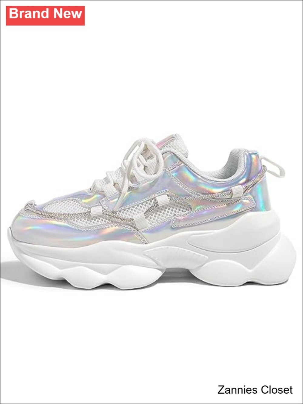 ✨ Chunky Platform Sneakers with Rhinestone Embellishment